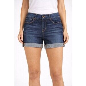 J Brand Jean Shorts Women's Size 26 Blue Denim Cuffed Raw Hem Bermuda